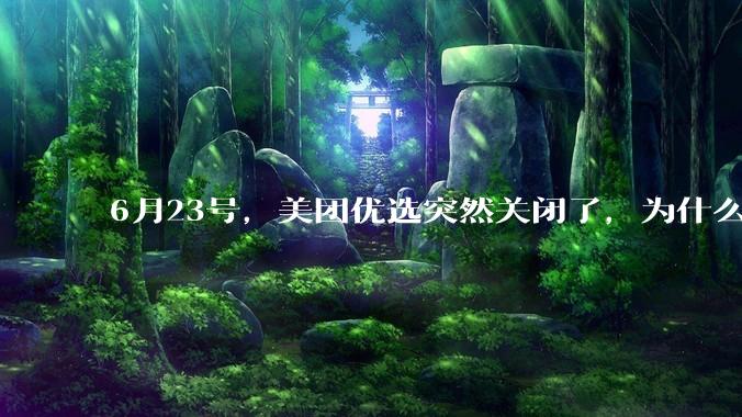 6月23号，美团优选突然关闭了，为什么?